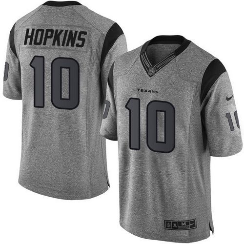 Nike Texans #10 DeAndre Hopkins Gray Men's Stitched NFL Limited Gridiron Gray Jersey - Click Image to Close
